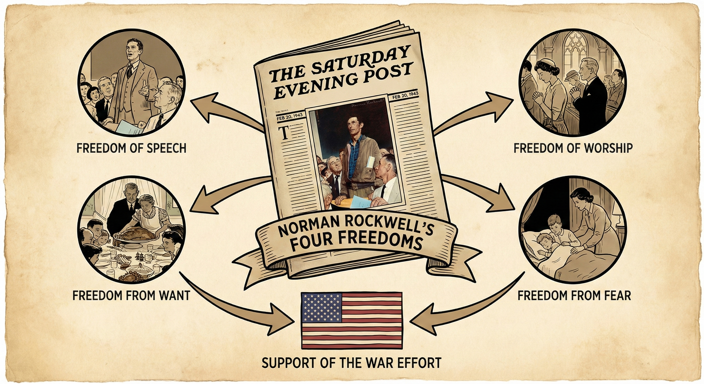 On This Day: 1943 - The Saturday Evening Post publishes the first of Norman Rockwell's Four Freedoms in support of image 2
