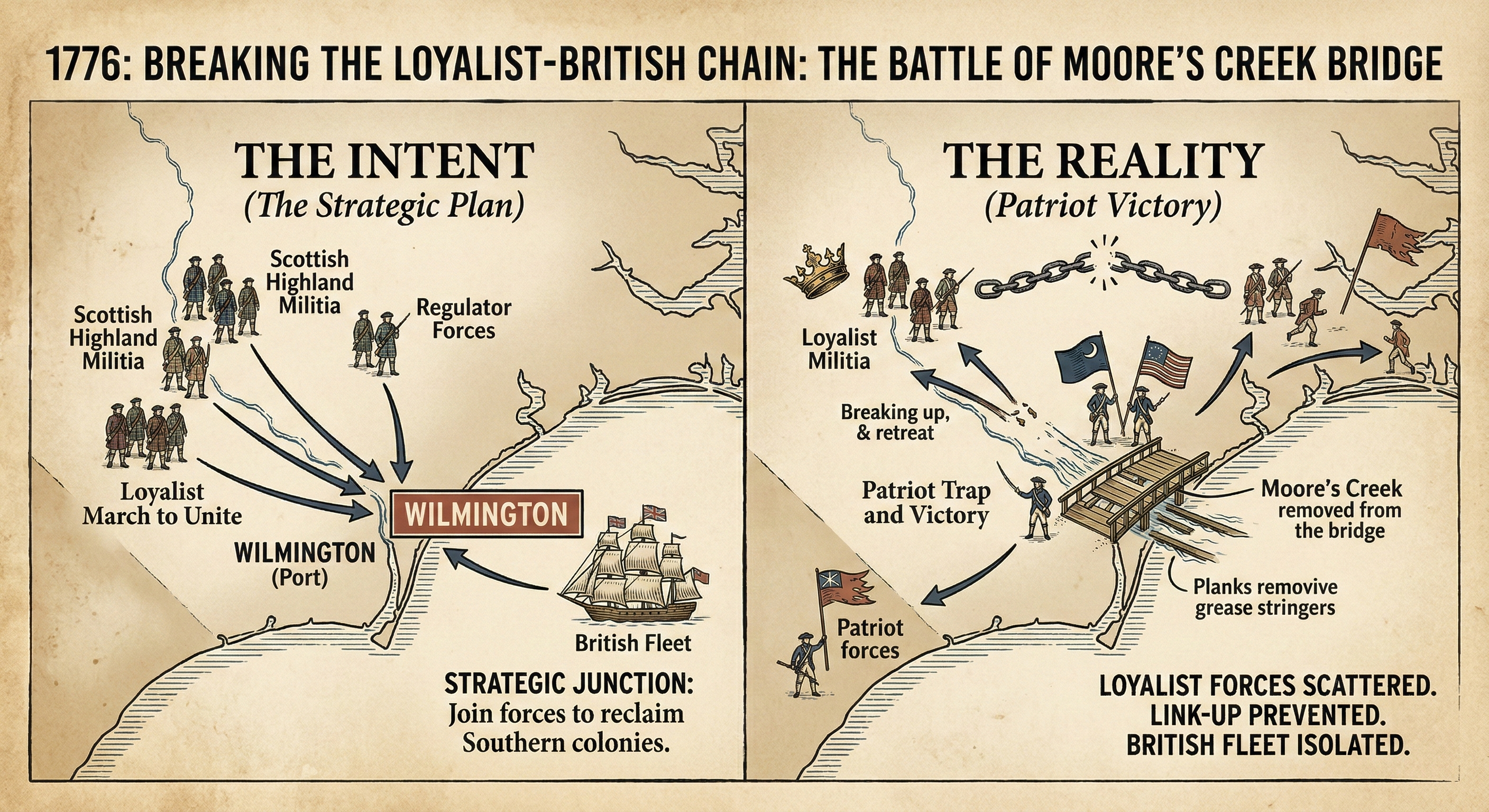 On This Day: 1776 - The Battle of Moore's Creek Bridge in North Carolina breaks up a Loyalist militia image 2