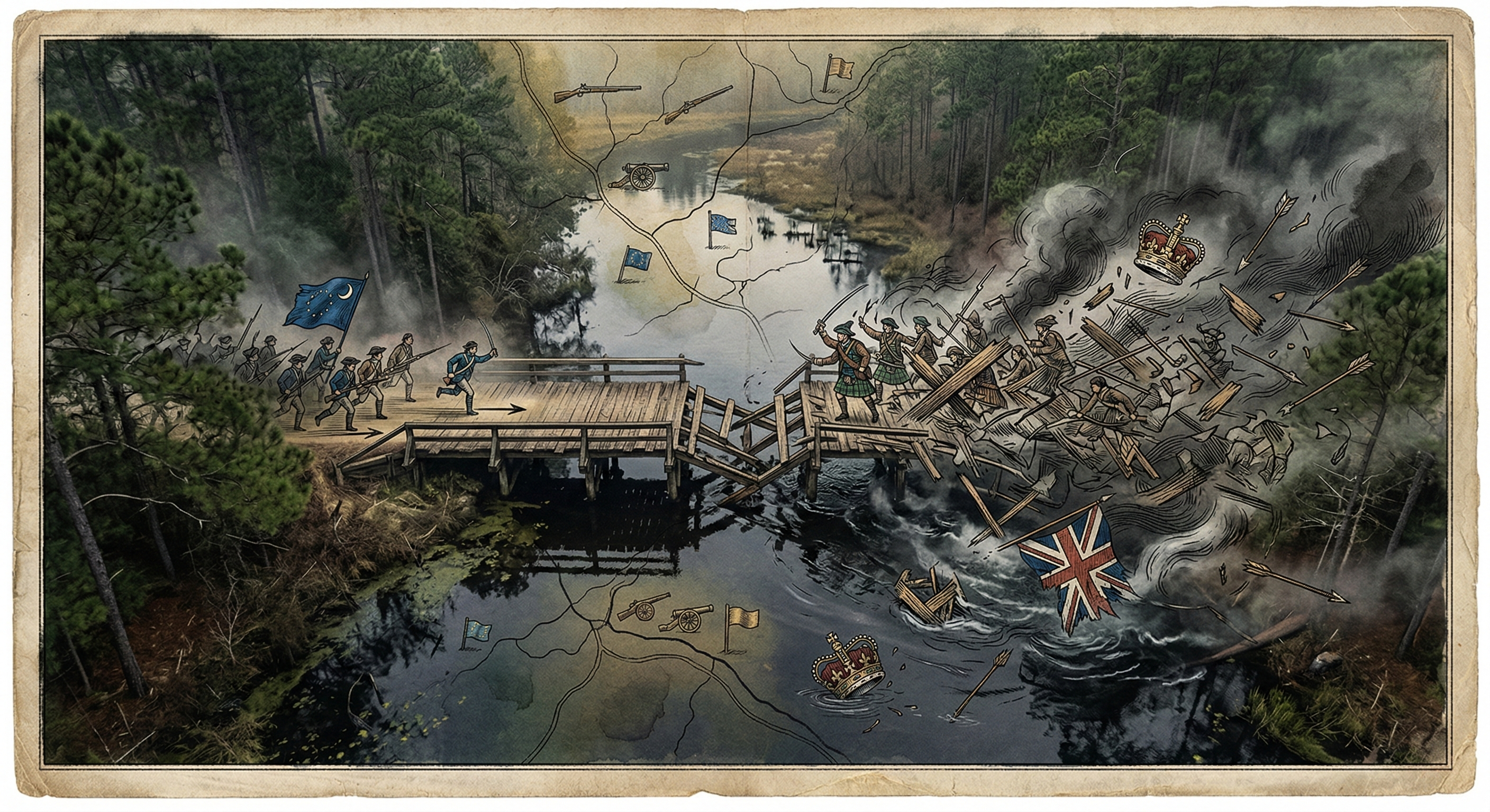 On This Day: 1776 - The Battle of Moore's Creek Bridge in North Carolina breaks up a Loyalist militia image 3